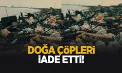 Karadeniz'de fırtına sonrası sahilde çöp temizliği