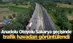 Anadolu Otoyolu Sakarya geçişinde trafik havadan görüntülendi