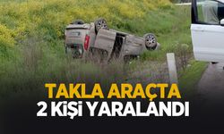 Araç takla attı: 2 yaralı