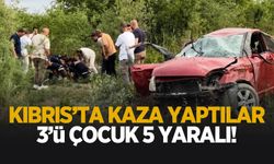 Kıbrıs'ta kaza yaptılar; 5 yaralı
