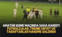 Amatör küme maçı karıştı; Hakeme saldırdılar
