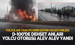 Faciadan dönüldü; Yolcu otobüsü alev alev yandı