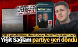 CHP il yönetimi ihraç etmişti, Genel Merkez "hatalısınız" dedi! Yiğit Sağlam partiye geri döndü