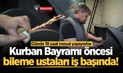 Sakarya'da Kurban Bayramı öncesi bileme ustaları iş başında! Günde 18 saat mesai yapıyorlar