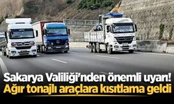 Sakarya Valiliği'nden önemli uyarı! Ağır tonajlı araçlara kısıtlama geldi