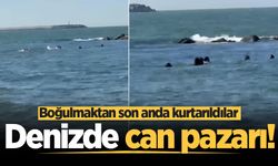 Karasu'da denizde can pazarı! Boğulmaktan son anda kurtarıldılar
