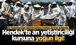 Hendek'te arı yetiştiriciliği kursuna yoğun ilgi! Ev hanımından öğretmenine herkes kovan başında