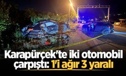 Karapürçek'te iki otomobil çarpıştı: 1'i ağır 3 yaralı