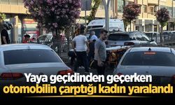 Yaya geçidinden geçerken otomobilin çarptığı kadın yaralandı