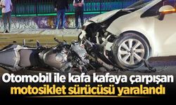 Akyazı'da otomobil ile kafa kafaya çarpışan motosiklet sürücüsü yaralandı