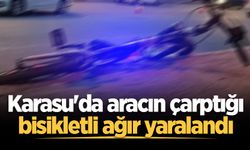 Karasu'da aracın çarptığı bisikletli ağır yaralandı