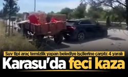 Karasu'da feci kaza: 4 yaralı