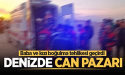 Kocaali'de denizde can pazarı: Baba ve kızı boğulma tehlikesi geçirdi