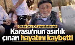 Karasu'nun asırlık çınarı hayatını kaybetti