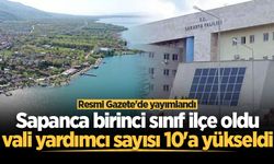 Resmi Gazete'de yayımlandı: Sapanca birinci sınıf ilçe oldu, vali yardımcı sayısı 10'a yükseldi