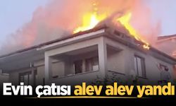 Geyve'de evin çatısı alev alev yandı