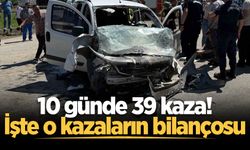 Sakarya’da 10 günde 39 trafik kazası: 1 ölü, 63 yaralı