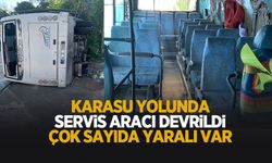 Adapazarı-Karasu yolunda servis aracı devrildi: 11 yaralı