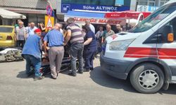 Motosikletin çarptığı kadın yaralandı