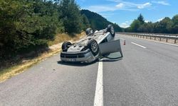 Kontrolden çıkan otomobil takla attı: 3 yaralı