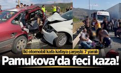 Pamukova'da feci kaza! İki otomobil kafa kafaya çarpıştı: 7 yaralı