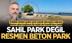 Karasu sahilde önüne gelen yere yasak olmasına rağmen beton atan başkana bir tepki de Kandil'den geldi