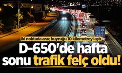 D-650'de hafta sonu trafik felç oldu! İki noktada araç kuyruğu 10 kilometreyi aştı
