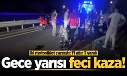 Pamukova'da gece yarısı feci kaza! İki motosiklet çarpıştı: 1'i ağır 3 yaralı