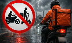 Komşuda kuvvetli yağış öncesi motosikletlere trafik yasağı