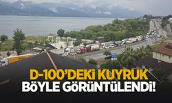 D-100'de kaza nedeniyle kuyruk oluştu
