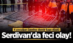 Serdivan'da feci olay! 4 çocuğun üzerine demir kapı düştü
