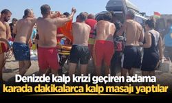 Denizde kalp krizi geçiren adama karada dakikalarca kalp masajı yaptılar