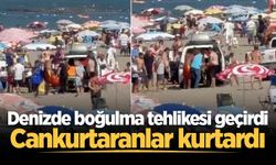 Boğulma tehlikesi geçiren kişiyi cankurtaranlar kurtardı