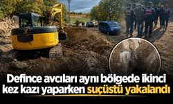 Defince avcıları aynı bölgede ikinci kez kazı yaparken suçüstü yakalandı