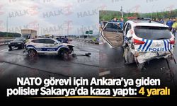 NATO görevi için Ankara'ya giden polisler Sakarya'da kaza yaptı: 4 yaralı