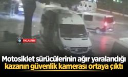 Motosiklet sürücülerinin ağır yaralandığı kazanın güvenlik kamerası ortaya çıktı