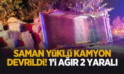 Kocaali’de saman kamyonu devrildi: 2 yaralı