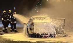 Bolu Dağı Tüneli’nde otomobil alev topuna döndü: Trafik kilitlendi