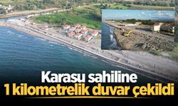 Karasu sahiline 1 kilometrelik duvar çekildi