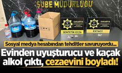 Sosyal medya hesabından tehditler savuruyordu...Evinden uyuşturucu ve kaçak alkol çıktı, cezaevini boyladı!