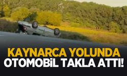 Adapazarı-Kaynarca yolunda otomobil takla attı. Kazada sürücü yaralandı.