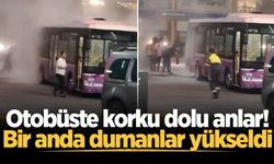 Otobüste korku dolu anlar! Bir anda dumanlar yükseldi