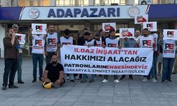 Sakarya İl Emniyet Müdürlüğü inşaatında çalışan işçiler meydanda eylem yaptı