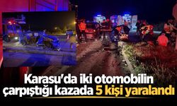 Karasu'da iki otomobil çarpıştı: 5 yaralı
