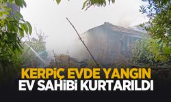 Kerpiç ev yandı