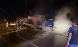 Bilecik-Sakarya kara yolunda seyir halindeki tırın lastiği tutuştu