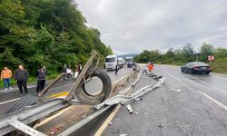 Düzce'de makasyalan tır trafiği felç etti