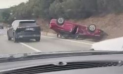 Kocaeli'de kontrolden çıkan otomobil takla attı