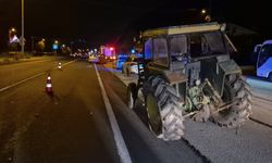D-100'de otomobil ile traktör çarpıştı: 2 yaralı