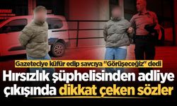 Hırsızlık şüphelisinden adliye çıkışında dikkat çeken sözler: Gazeteciye küfür edip savcıya "Görüşeceğiz" dedi